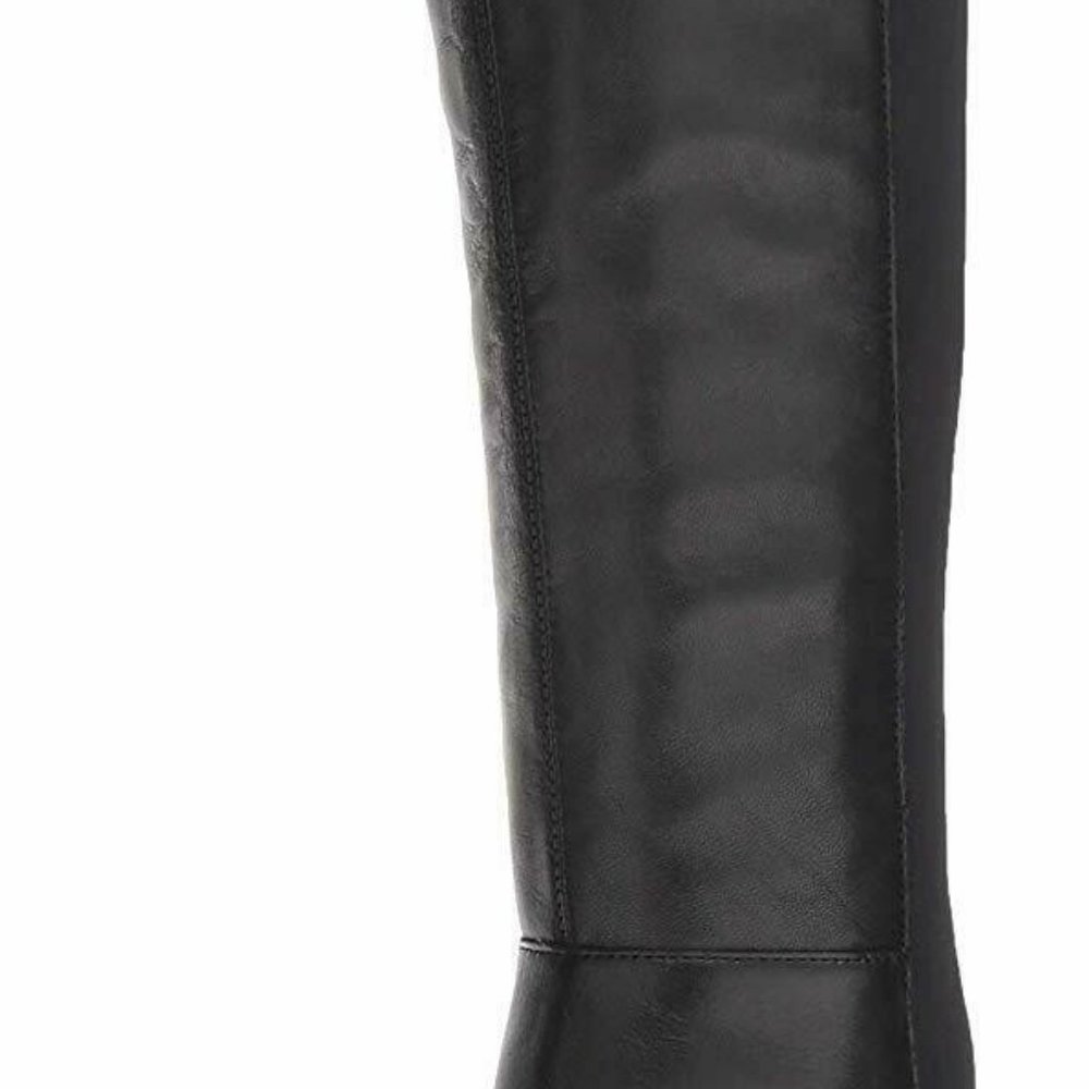 STEVE MADDEN BLACK HERO LEATHER KNEE BOOTS